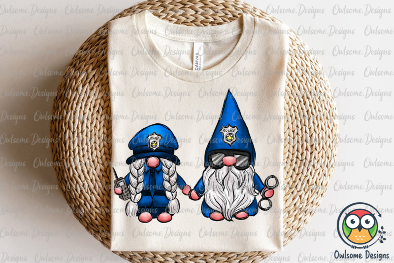 Gnomes Couple Love Police PNG Sublimation