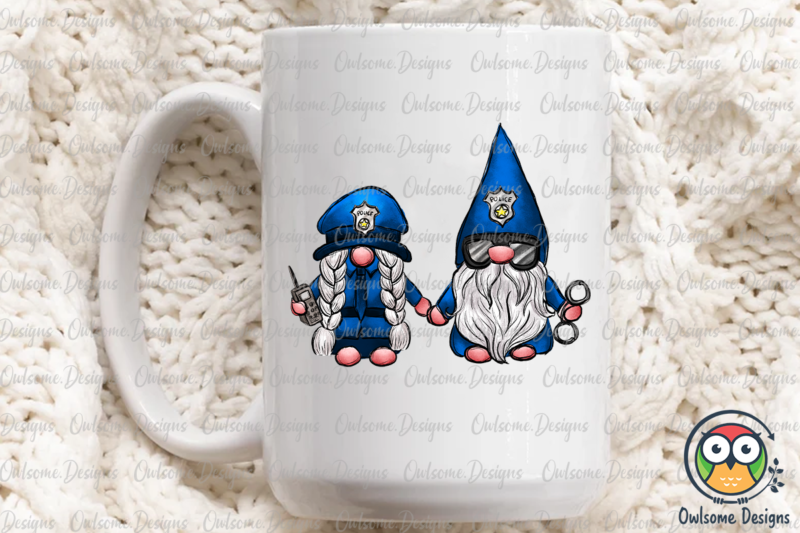 Gnomes Couple Love Police PNG Sublimation