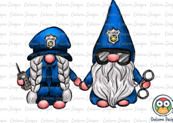 Gnomes Couple Love Police PNG Sublimation