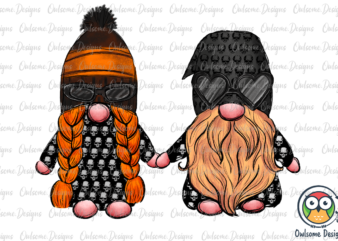 Gnomes Couple Love Rider PNG Sublimation