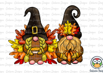 Gnomes Couple Love Thanksgiving PNG Sublimation