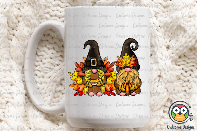 Gnomes Couple Love Thanksgiving PNG Sublimation