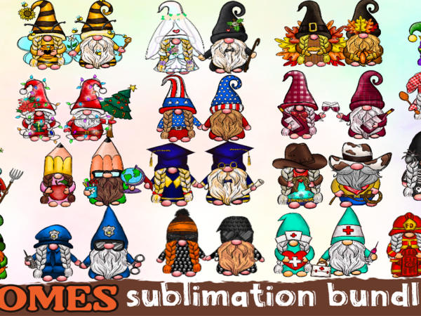Gnomes sublimation bundle t shirt design template