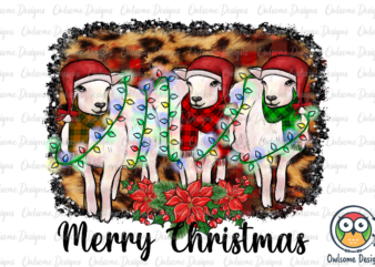 Goats Merry Christmas PNG Sublimation t shirt design template