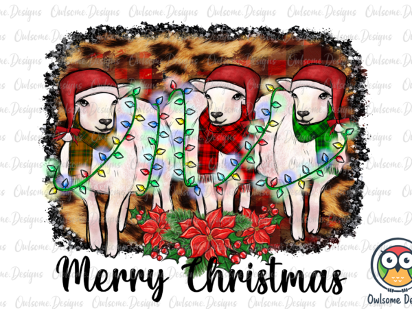 Goats merry christmas png sublimation t shirt design template