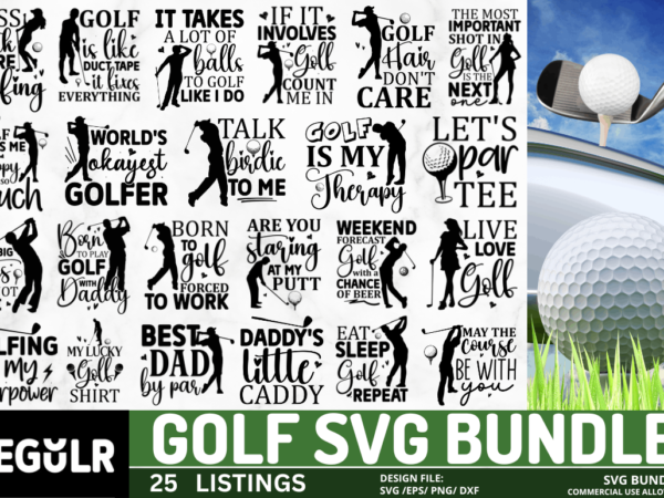 Golf svg bundle t shirt design template