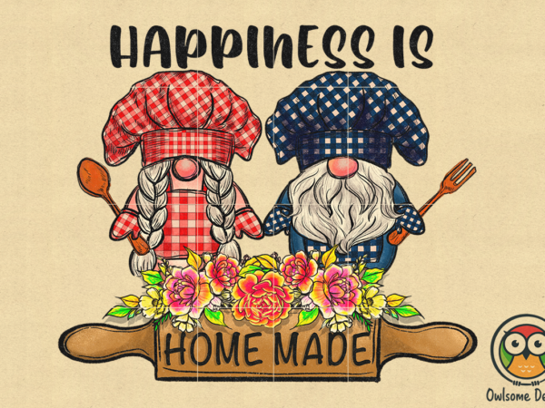 Happiness gnomes cooking sublimation graphic t shirt