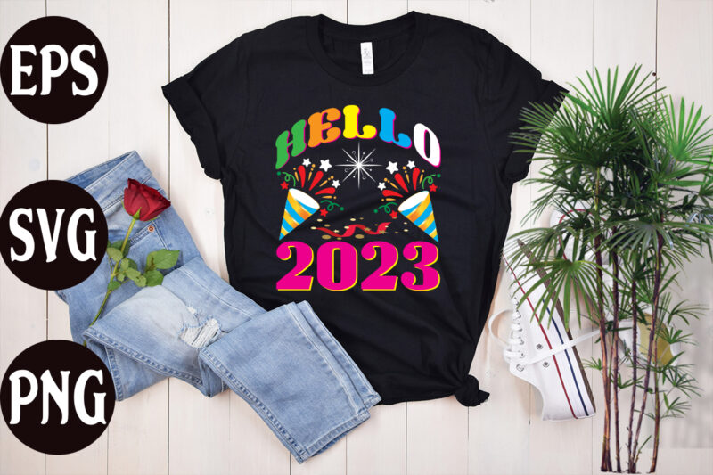 Hello 2023 retro design, Hello 2023 SVG design, New Year's 2023 Png, New Year Same Hot Mess Png, New Year's Sublimation Design, Retro New Year Png, Happy New Year 2023