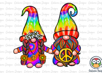 Hippie Gnomes Couple Sublimation graphic t shirt