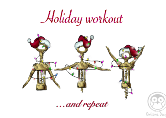 Holiday Workout Funny Wine Christmas graphic t shirt