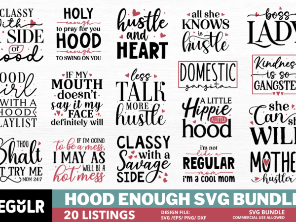 Hood enough svg bundle graphic t shirt