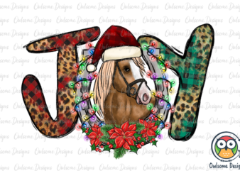 Horse JOY Christmas PNG Sublimation