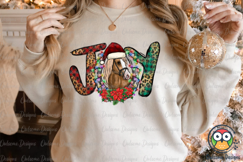 Horse JOY Christmas PNG Sublimation