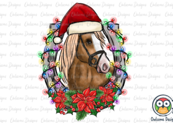 Horse Merry Christmas PNG Sublimation