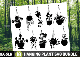 Laser Cut Hanging Plant SVG Bundle t shirt vector graphic