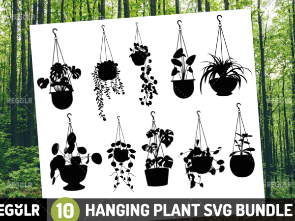 Laser cut hanging plant svg bundle t shirt vector graphic