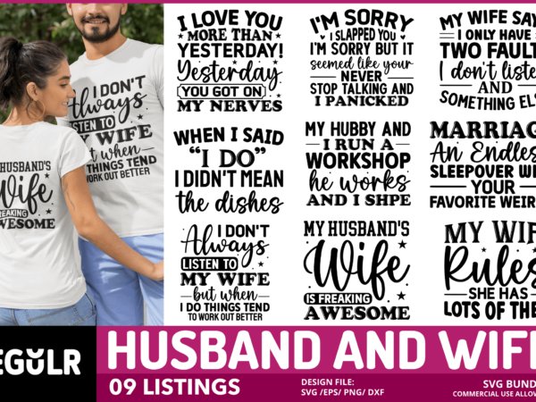 Husband and wife quotes svg bundle graphic t shirt