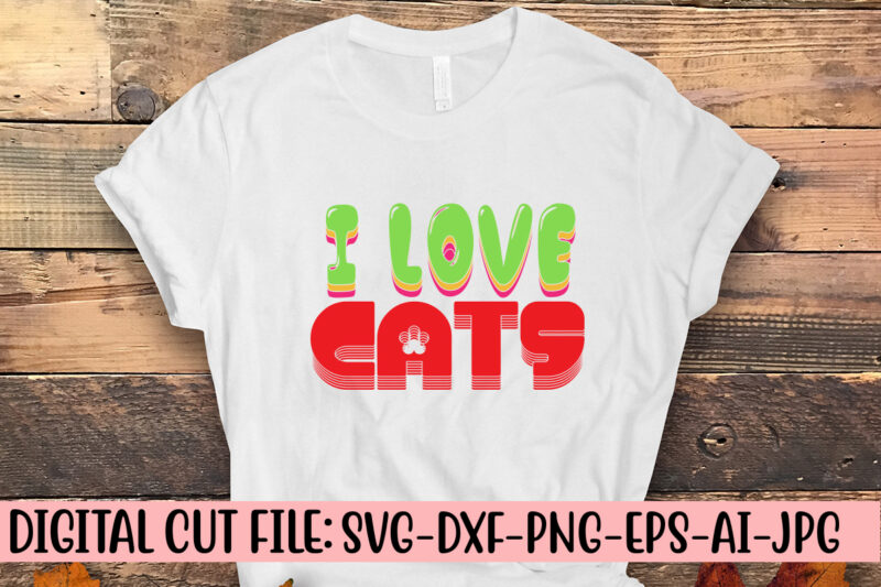 I Love Cats Retro SVG