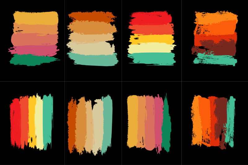 Vintage Retro Paint Brush Stroke for T-Shirt Design Bundle