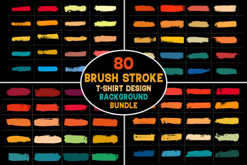 Ink Paint Brush Stroke Background Bundle