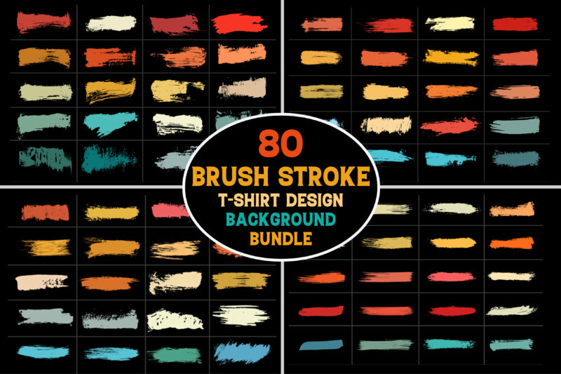 Ink Paint Brush Stroke Texture Bundle for T-Shirt Design