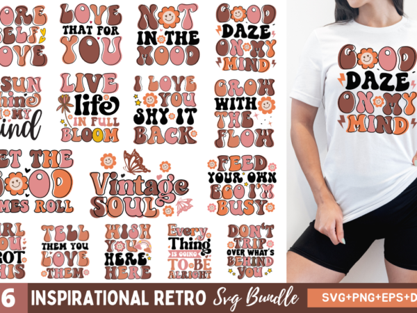 Inspirational retro quotes bundle t shirt design for sale