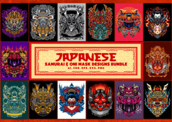 JAPANESE – Samurai & Oni Mask Designs Bundle