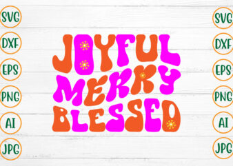 Joyful Merry Blessed Retro Design