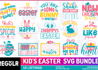 Kid’s Easter Svg Bundle t shirt vector art