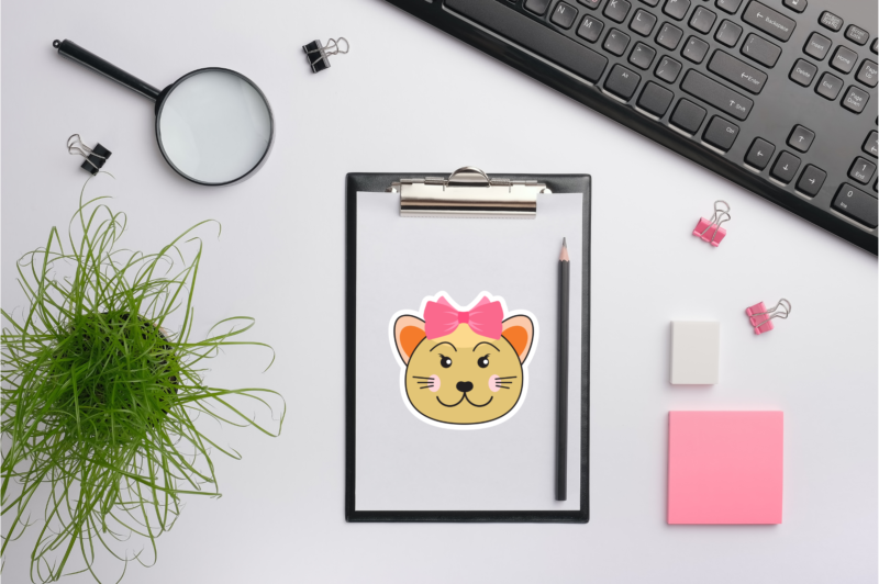 Cute Animal Face Sticker SVG Bundle