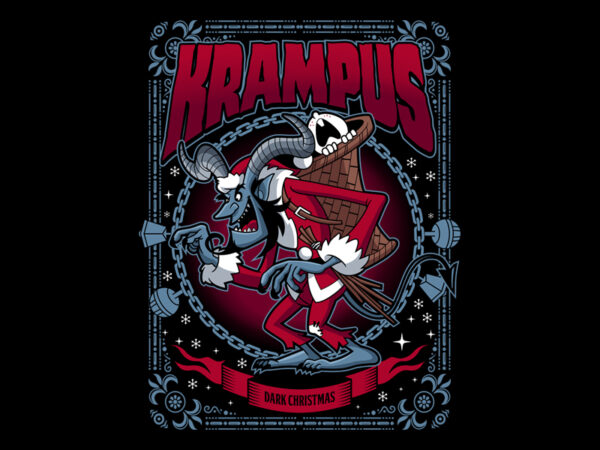 Krampus dark christmas t shirt vector art