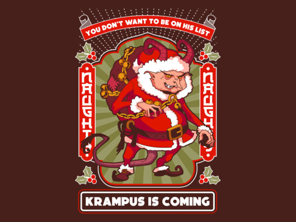Krampus is coming t shirt vector art