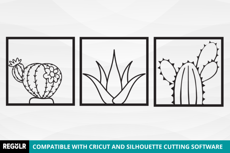Laser Cut Decorative Cactus SVG Bundle