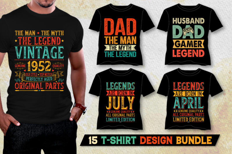 Legend T-Shirt Design Bundle