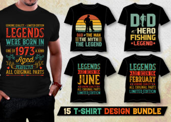Legend T-Shirt Design Bundle