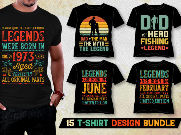 Legend t-shirt design bundle