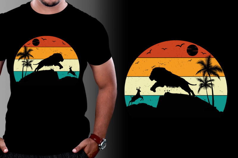 Sunset Retro Vintage T-Shirt Design Graphic Vector Bundle