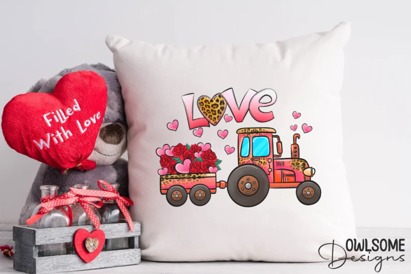 Love Tractor Valentine PNG Sublimation