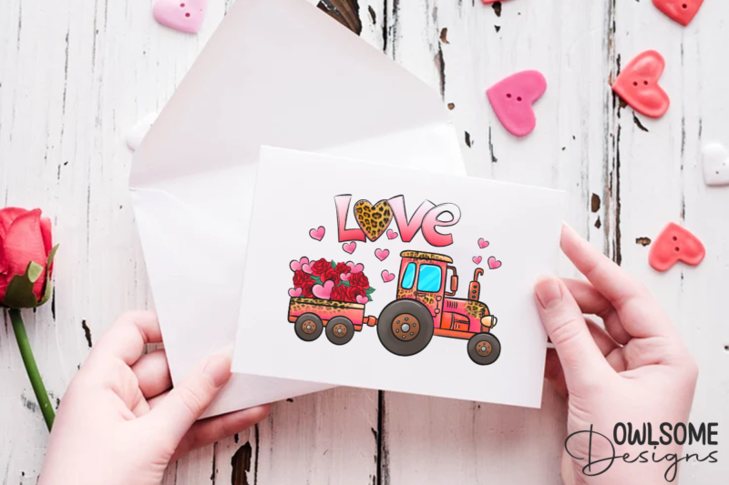 Love Tractor Valentine PNG Sublimation