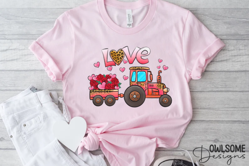 Love Tractor Valentine PNG Sublimation