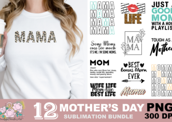 Mama mom life bonus mom png sublimation design