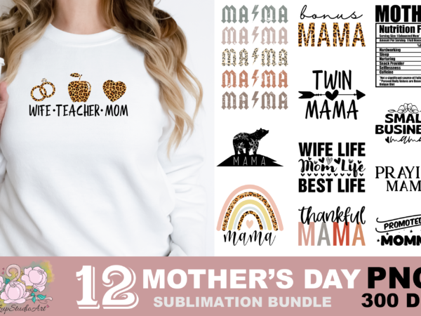 Mama bear twin mama wife life png sublimation design