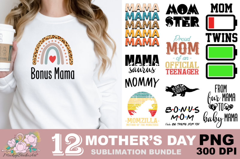 Mama Saurus Momster Mama PNG Sublimation Design