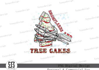 Snowflakes and Tree Cakes Sublimation t shirt template vector