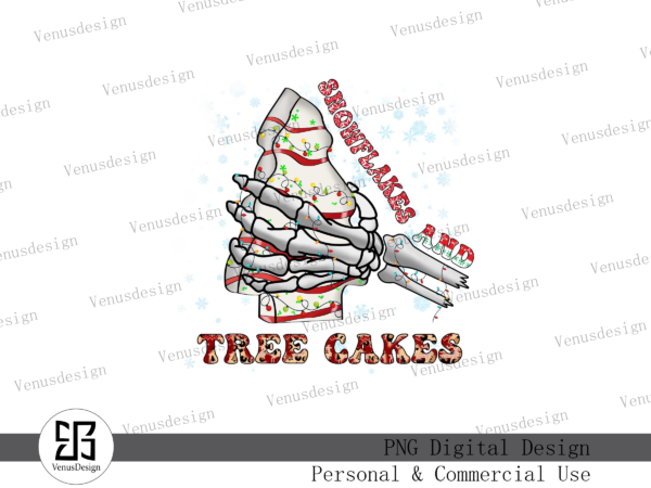 Snowflakes and tree cakes sublimation t shirt template vector