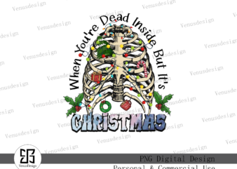 Dead Inside But It’s Christmas PNG t shirt vector illustration