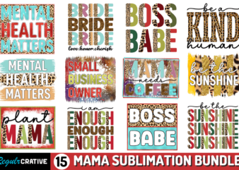 Mama Sublimation Bundle t shirt designs for sale