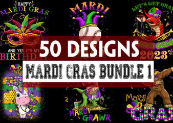 Super Cool Mardi Gras Bundle – Part 1 – 50 Designs