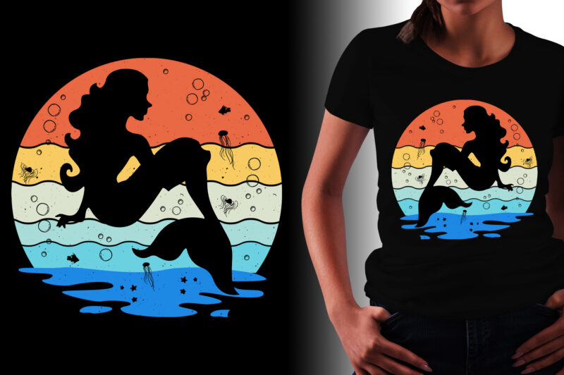 Retro Vintage Sunset T-Shirt Design Graphic Vector Background Bundle