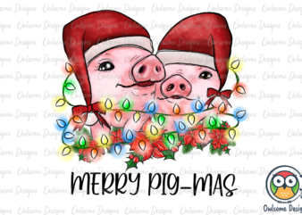 Merry Pig Mas Funny Christmas PNG Sublimation